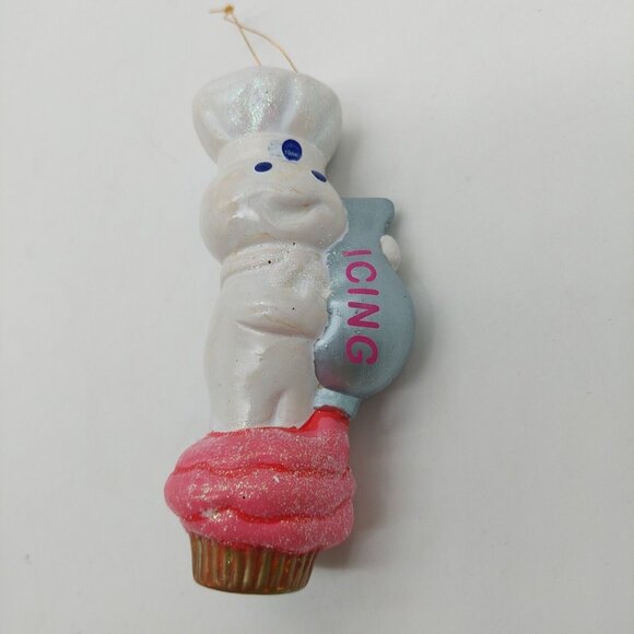 Kurt Adler Pillsbury Dough Boy Holding Cupcake Ornament 1998 - Picture 3 of 6